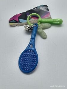  Flash Charms Tennis Racket & Shoes 1980's Plastic CLIP ON BELL CHARM 