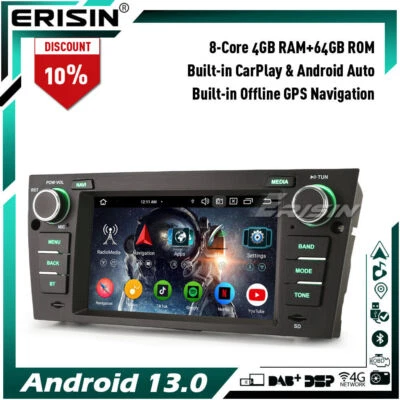 8-Core 64GB Android 14 Autoradio GPS IPS CarPlay per BMW Serie 3 E90 E91 E92 E93 - Immagine 1 di 4