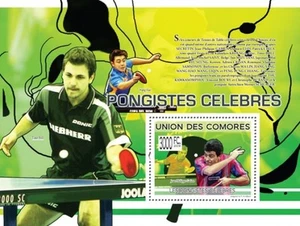 Famous Table Tennis Players J-F Gatien s/s Comores 2009 MNH Mi. Bl. 494 #CM9210b - Picture 1 of 1