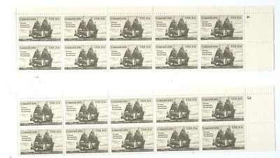 1983 USPS Concord 1683 Immigration Ship 20c 2 MINT Block of 10 Scott #2040 - Image 1 of 2