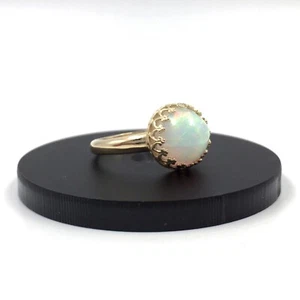 14kt Gelbgold Ring 2.37ct Opal Edelopal Vollopal 585 Gold Schmuck 16.8mm / 53 - Picture 1 of 14