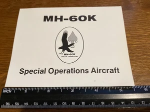 VINTAGE MH-60K SPECIAL OPERATIONS AIRCRAFT 5.5X4.25 INCH STICKER - Picture 1 of 2