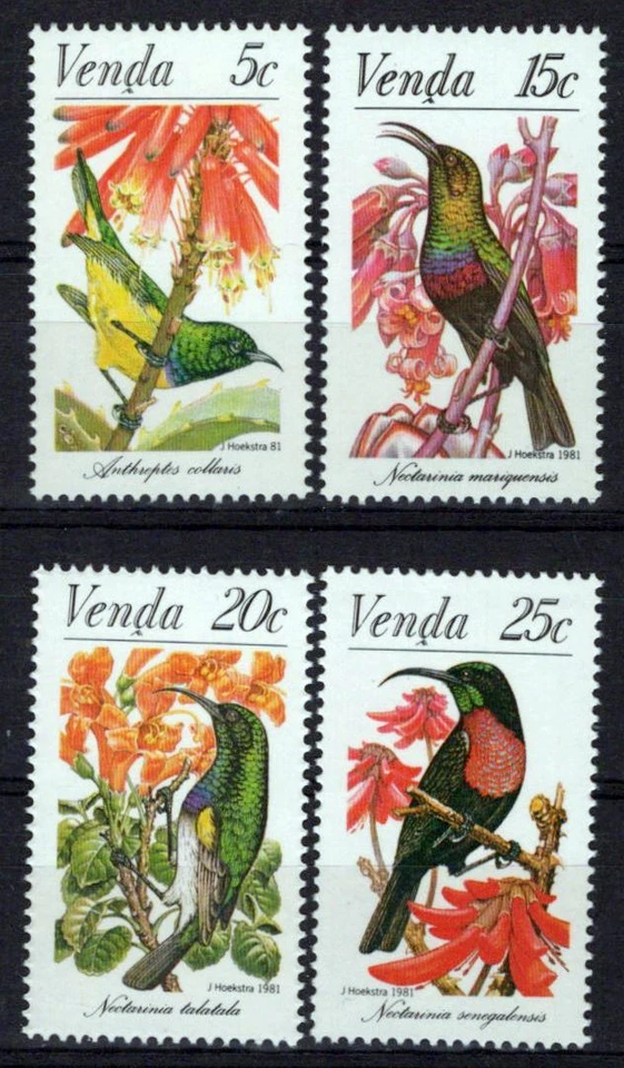 South Africa Venda 40-43 MNH Sunbirds Animals Zayix Stamps 0325S084M - Image 1 of 1