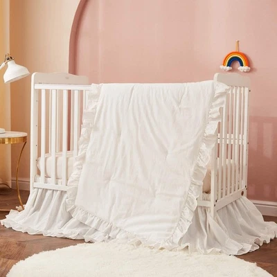 Juegos de cama de cuna de granja para niñas y niños | Juego de guardería de 3 piezas blanco | B... Foto 1 de 4