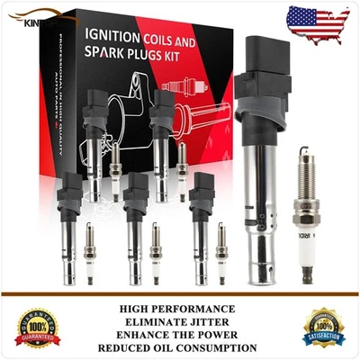 Bobinas de ignição e velas de ignição de irídio para Volkswagen Passat 2006 2007 2008 3.6L - Imagem 1 de 4