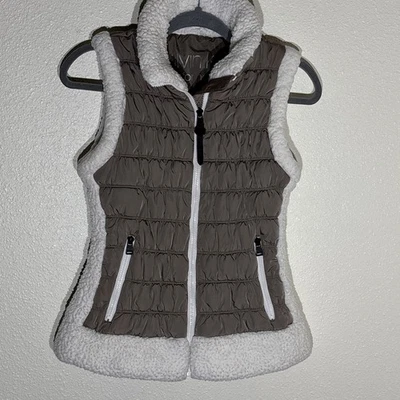 Chaleco acolchado para mujer CALVIN KLEIN con piel sintética - Talla S bolsillos con cremallera gris/blanco Foto 1 de 4