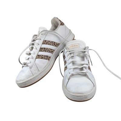 Adidas Grand Court Zapatos Blanco Estampado Leopardo Rayas Para Mujer Talla 9.5 Foto 1 de 4