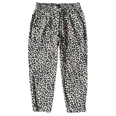 Pantalones de lino con estampado de guepardo J Crew de algodón con cordón para mujer talla 4 estampado animal Foto 1 de 4