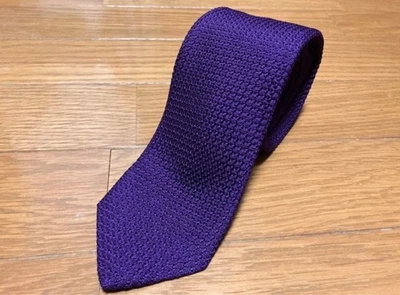 Drake's Tie Grenadine Purple New and Unused Solid Purple Fresco - Image 1 of 3
