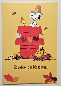 Happy Thanksgiving / Peanuts "Snoopy & Friends" Greeting Card (+ Envelope 7x5 ") - Picture 1 of 4