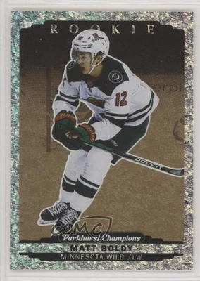 2022 Upper Deck Parkhurst Champions Rookies Gold speckled Matt Boldy Rookie RC - Image 1 of 2