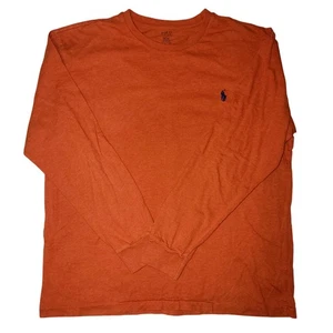 Camisa Polo Ralph Lauren Para Hombres Mediana Naranja Manga Larga Cuello Redondo Logo de Poni Algodón - Imagen 1 de 24
