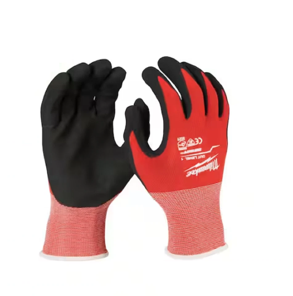 Guantes de trabajo Milwaukee 48-22-8902B grandes de nitrilo rojo nivel 1 resistentes a cortes por inmersión Foto 1 de 2