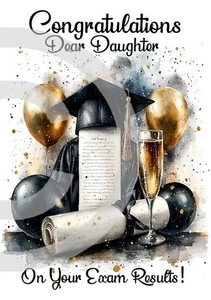 Congratulations Daughter On Your Exam Results A5 Size Card & Envelope - Picture 1 of 4