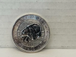 Moneda de 8 dólares de plata de prueba de 1,5 de Canadá 2015 con oso polar reina Isabel II 9999 - Imagen 1 de 4