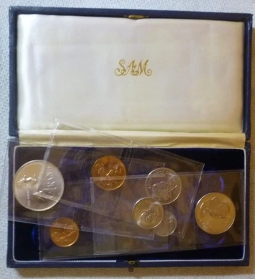 1965 SOUTH AFRICA - OFFICIAL PROOF SET (7) w/ SILVER RAND - SAM BOX - KM# PS64 - Image 1 of 4