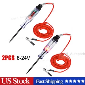 2PCS Digital Electric Voltage Circuit Tester Auto Test Light Car Truck 6-24V - Picture 1 of 12
