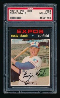 1971 OPC #560, Rusty Staub PSA 8 NMMT (!) CENTERED, TOUGH HI # SP EXPOS *RARE* - Image 1 of 2