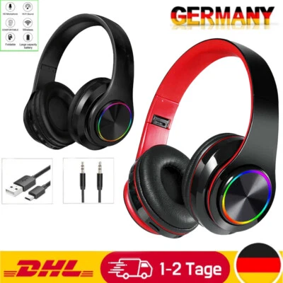 Funkkopfhörer Stereo On Ear Kabellos Kopfhörer Bluetooth 5.0 für Phone PC TV MP3 - Bild 1 von 4