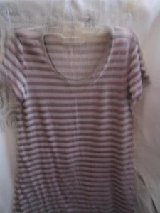 Victoria's Secret Cotton Sleep Shirt - Logo Gray And White Stripe. - Size S/P - Picture 1 of 4
