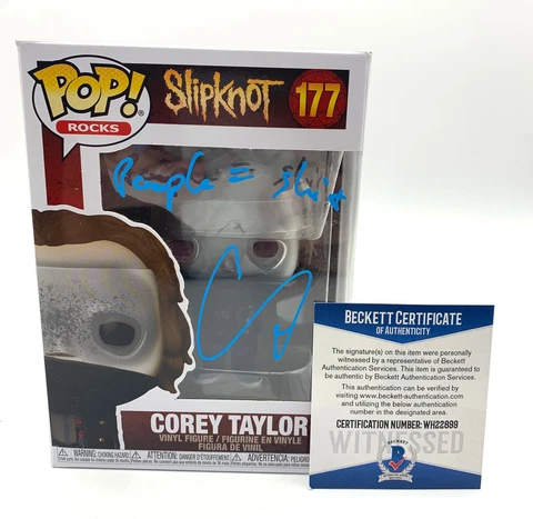 COREY TAYLOR SIGNED AUTOGRAPH 'SLIPKNOT' FUNKO POP BECKETT BAS 6 W@W LYRICS Cover