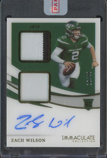 2021 Panini Immaculate Collection RPA Zach Wilson 16/49 Auto Patch RC Rookie