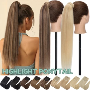 120G Real Remy Pony Tail THICK Claw Ponytail Clip In 100% Human Hair Extensions - Picture 1 of 80