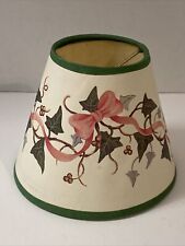 Vintage Mini￼￼ Lamp Shade Green Ivy Pink Ribbon Berries Green Trim 5”Wx4”T 1989