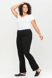 Pantalones de mezclilla de lujo Cello de altura media pull on - negros - pequeños plus - Imagen 1 de 5