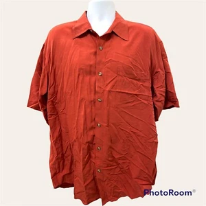 Columbia GRT Mens Shirt XL Collared Red Short Sleeve Viscose Linen Blend - Picture 1 of 9