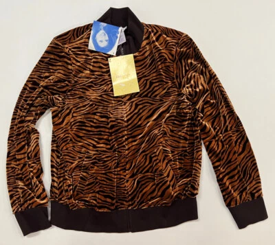 QVC Susan Graver Chaqueta de Terciopelo con Cremallera Estampado Animal Talla L Foto 1 de 4