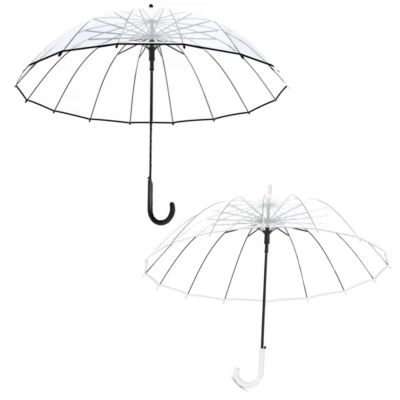 Ombrello trasparente a bolle curvo automatico 16 raggi acciaio Cedar® - Immagine 1 di 4