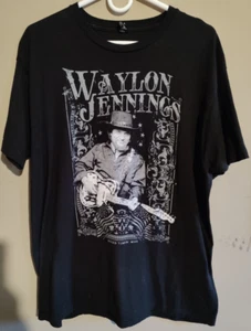VTG Waylon Jennings GOOD TIMIN' MAN Playing Guitar by Tultex (Men's XL) - Picture 1 of 3