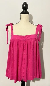 Rose + Olive Tie Strap Tank Top Hot Pink Size XLarge NEW - Picture 1 of 8