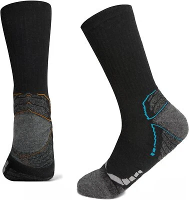 Calcetines térmicos de punto grueso de lana merino para hombre 2 pares de calcetines de pantorrilla de esquí Foto 1 de 4