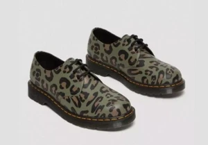 Dr. Doc Martens 1461 Schuhe Herren Größe 10 - US-grün Leopardendruck Oxfordds 27686 - Bild 1 von 3