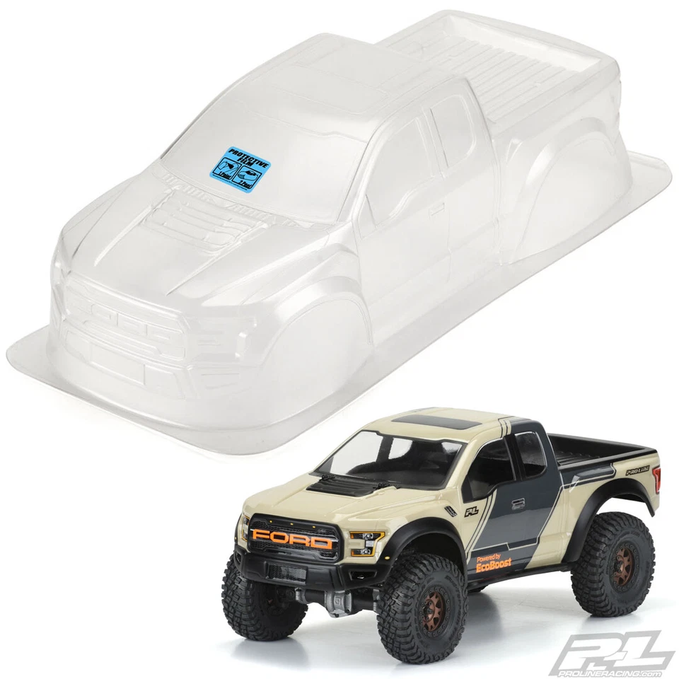 Pro-Line 3516-00 Clear Body Ford F-150 Raptor : SCX10 & 12.3" Wheelbase Crawlers - Image 1 of 4