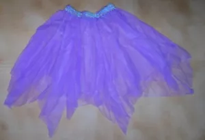 NWT 2 layer pointed chiffon skirt sequin stretch waist Orchid small child - Picture 1 of 4