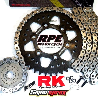 2004-2005 CBR1000rr RK MAX-Z 520 Plata X-ring -1/+2 EQA Cadena y Piñones Kit Foto 1 de 4