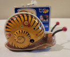 Vintage Woniu Fatiaowanju Tin Litho Wind Up Snail Toy, New in Original Box