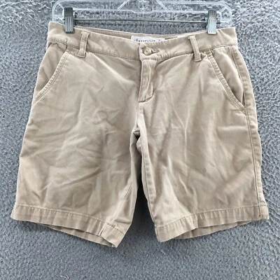 Pantalones cortos chinos elásticos Aeropostale para mujer 3/4 (30x8,5 real) beige mezcla de algodón Foto 1 de 4