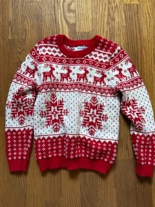 Old Navy Reindeer Red and White Pattern Christmas Sweater | Size 5T - Picture 1 of 1