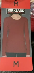NEW Women's LS Kirkland Signature Crewneck  Maroon Sweater Size XL NWT - Picture 1 of 3