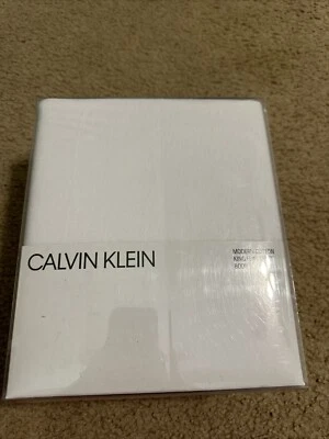 Cuerpo de sábana plana Calvin Klein moderno de algodón King - Nuevo blanco Foto 1 de 4