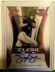 Tyler Soderstrom 2020 Leaf Trinity Auto Clear Pink #1/30 Valiant Orange - Picture 1 of 3