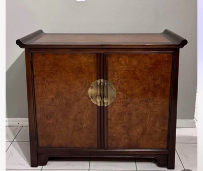 Drexel heritage MCM Tai Ming Burlwood vintage Chinoiserie Buffet Server - Image 1 of 4