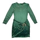 CERES Emerald Green Womens Dress Unique Style Size L Made in USA Style # 1179
