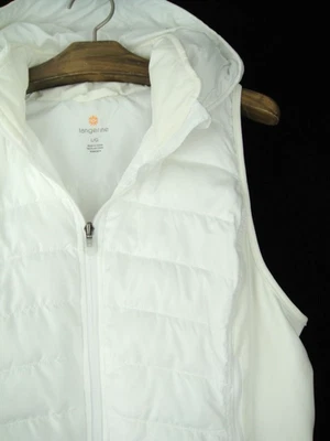 Tangerine Size L White Hooded Puffer Vest - Image 1 of 4