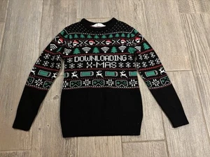 H&M Boys Ugly Christmas Sweater Size 8-10 “Downloading X-Mas” Christmas Sweater - Picture 1 of 5