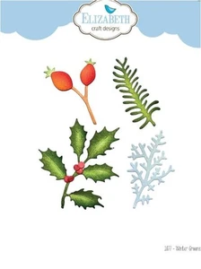 NUEVO ~ Juego de troqueles Elizabeth Craft Designs ~ Winter Greens ~ #1877 - Imagen 1 de 10